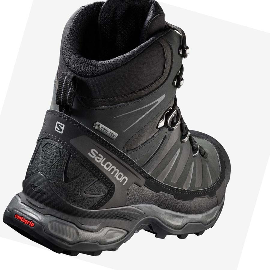 Salomon X ULTRA TREK GORE-TEX Erkek Yürüyüş Ayakkabısı Gri Siyah Yeşil | TR 3575SGL